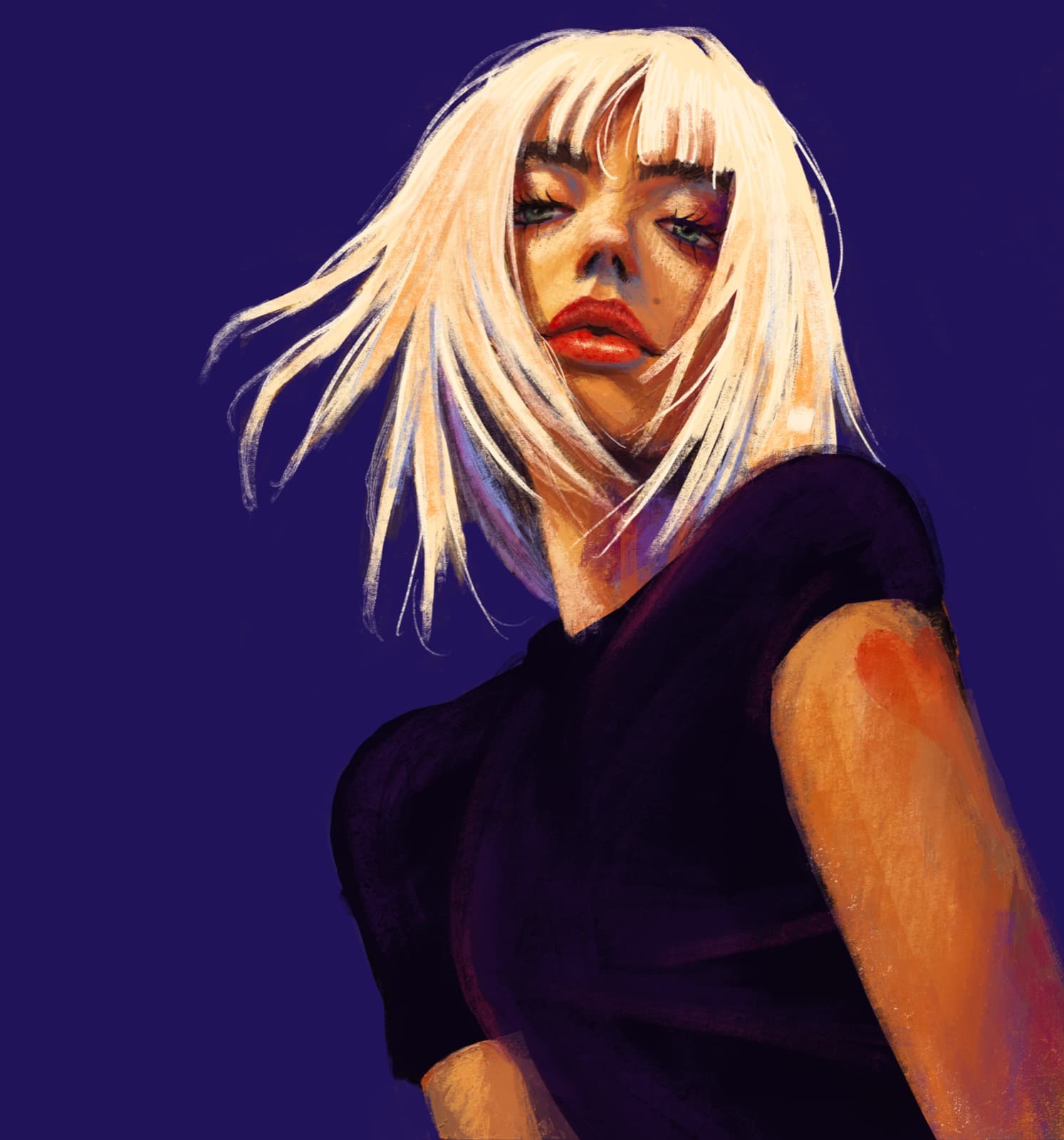 Final illustration titled Platinum gaze.