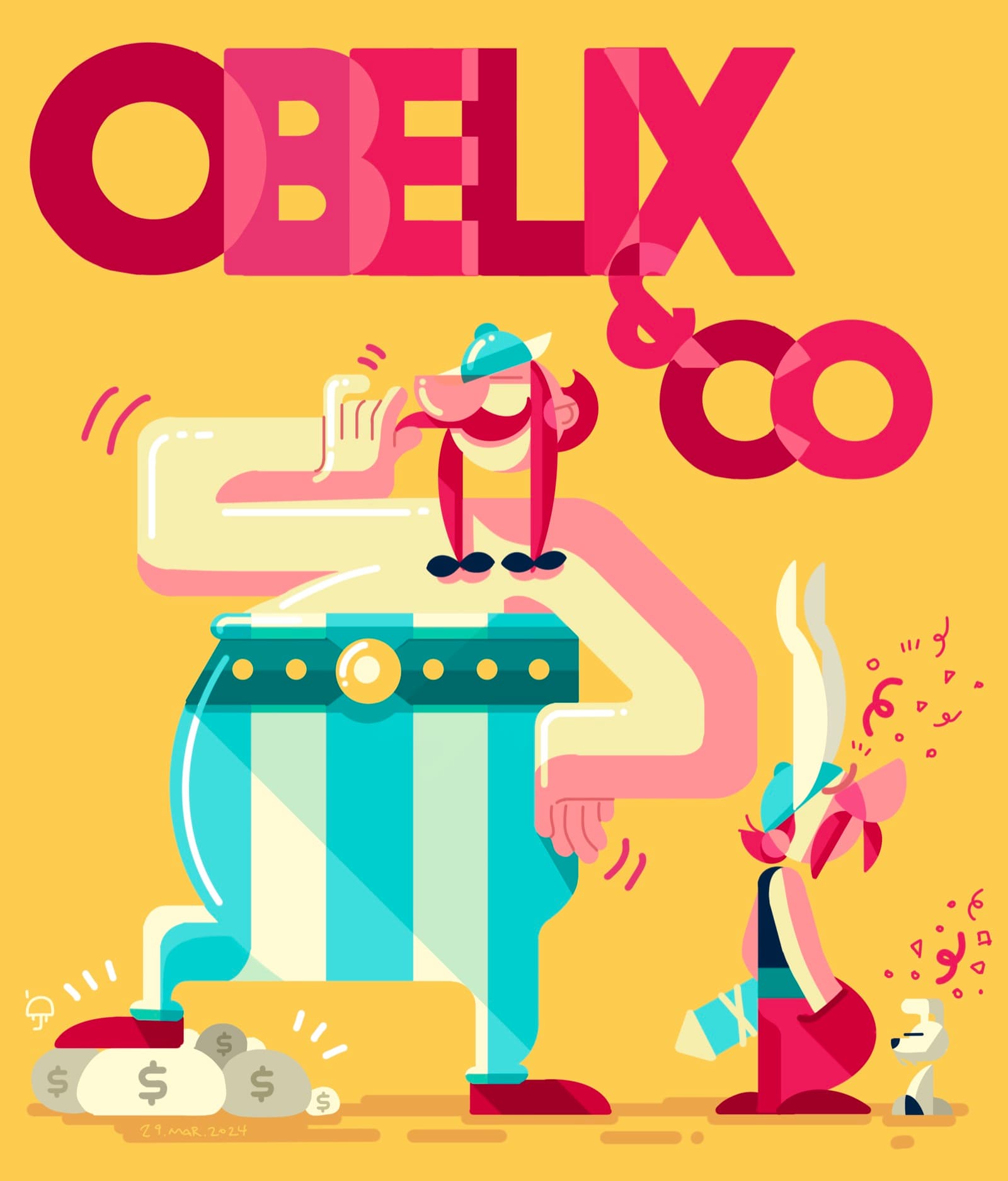 Final illustration titled Obelix & Co.