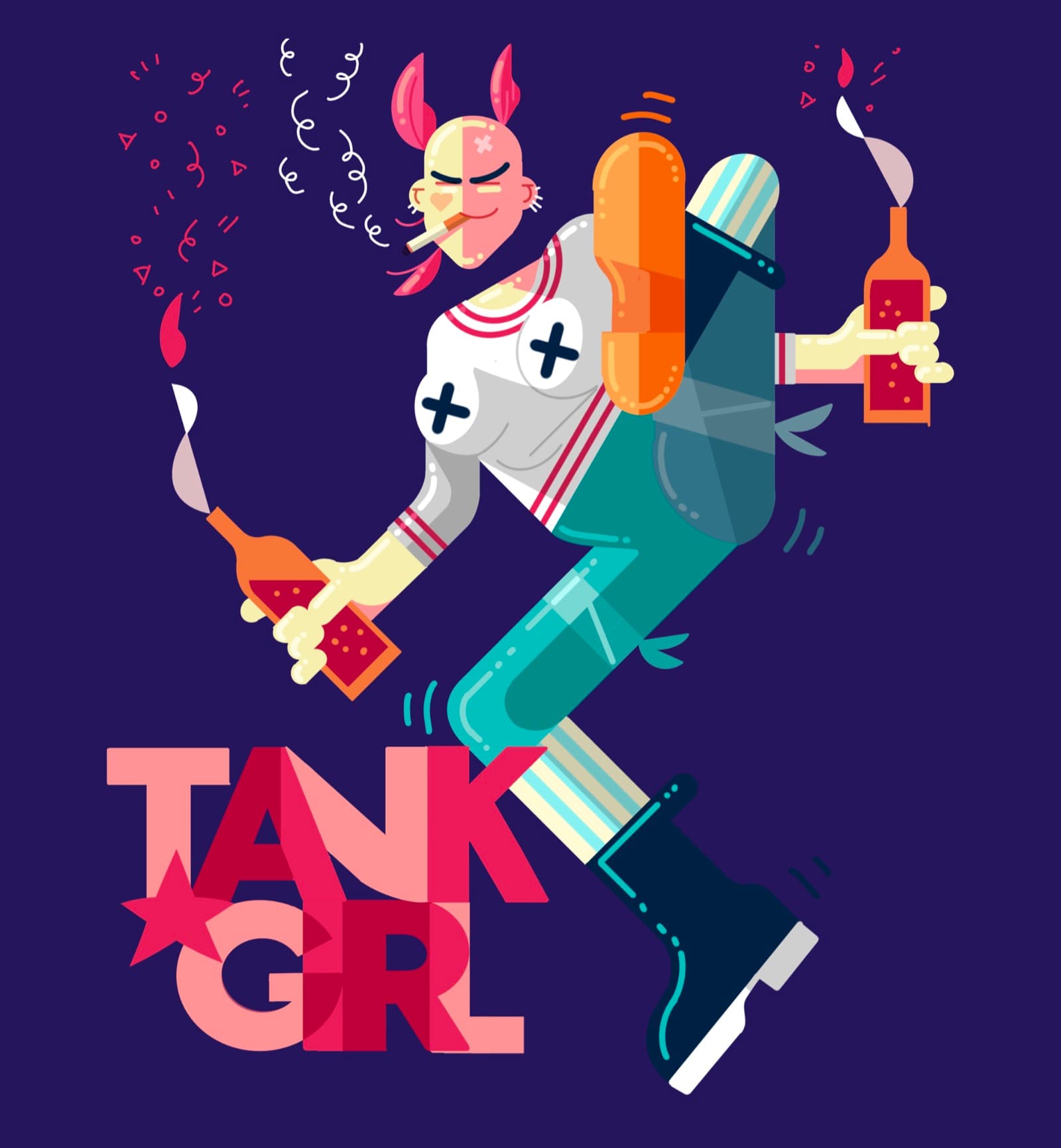 Final illustration titled Tank Girl.