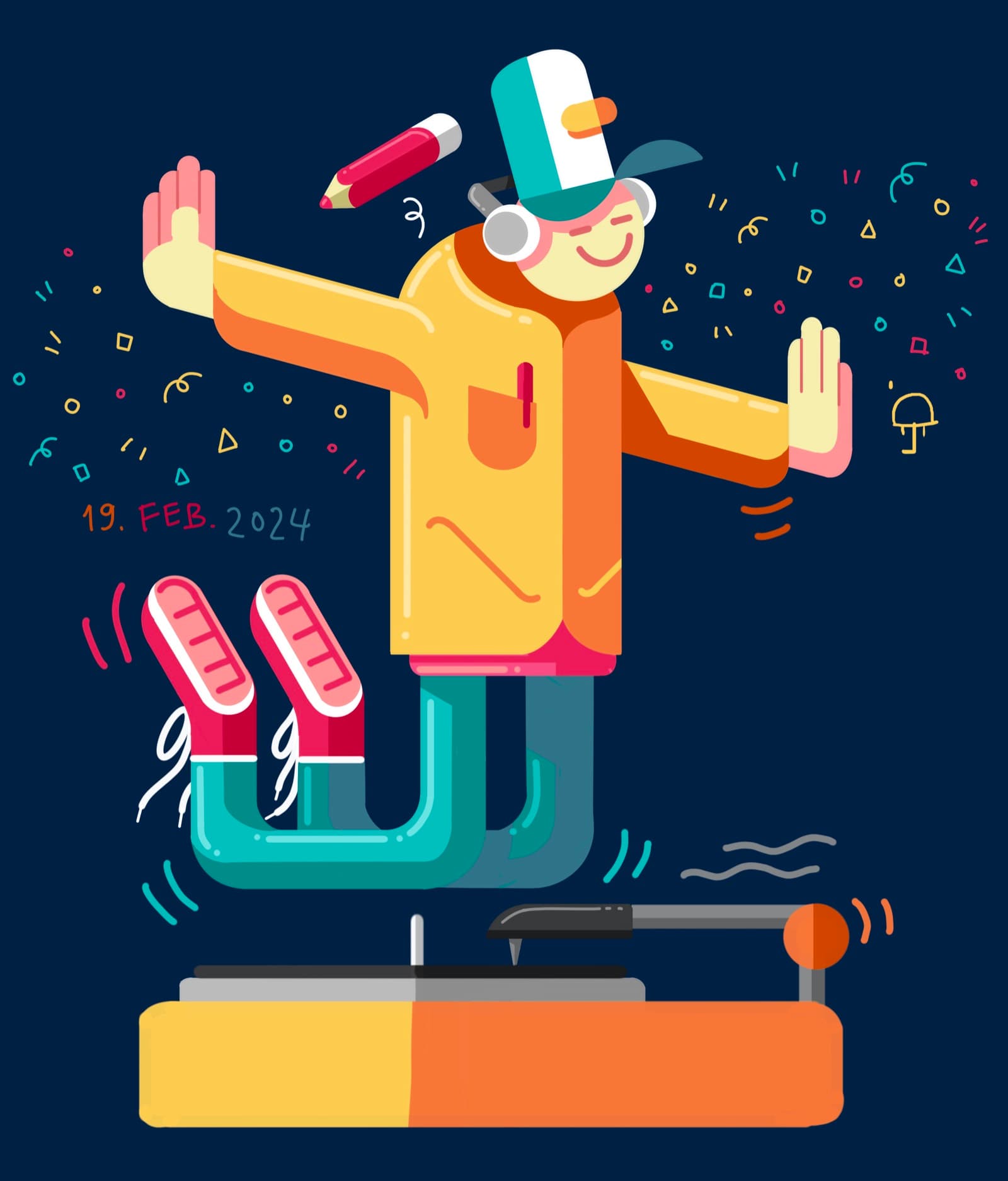 Final illustration titled The DJ.